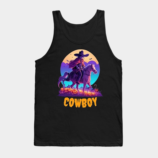 Halloween Cowboy Tank Top by DesignVerseAlchemy